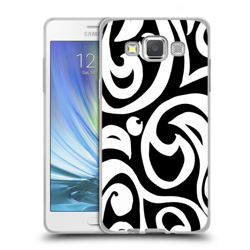 Дизайнерский пластиковый чехол для Samsung Galaxy A5 Черно-белые фантазии