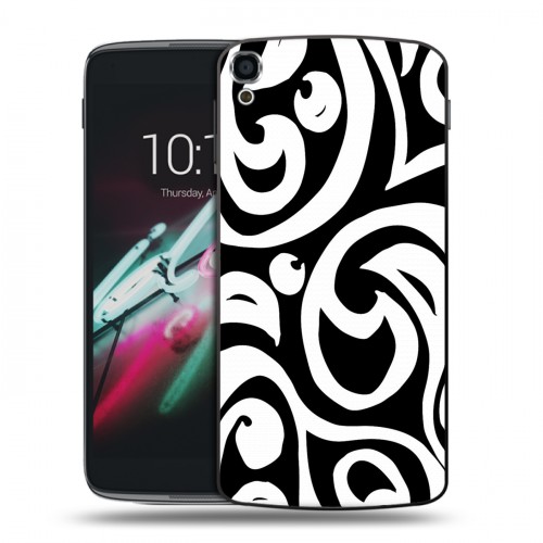 Дизайнерский пластиковый чехол для Alcatel One Touch Idol 3 (5.5) Черно-белые фантазии