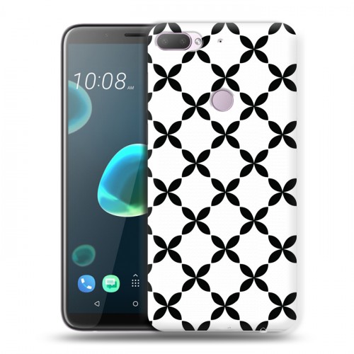 Дизайнерский пластиковый чехол для HTC Desire 12 Plus Черно-белые фантазии