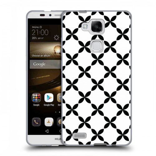 Дизайнерский пластиковый чехол для Huawei Ascend Mate 7 Черно-белые фантазии