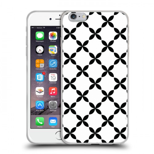Дизайнерский силиконовый чехол для Iphone 6 Plus/6s Plus Черно-белые фантазии
