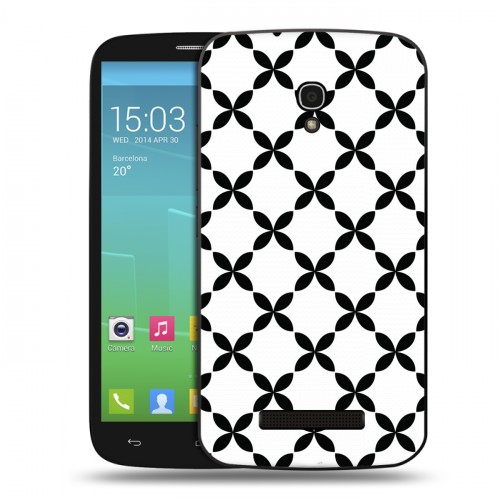 Дизайнерский пластиковый чехол для Alcatel One Touch Pop S9 Черно-белые фантазии