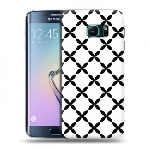 Дизайнерский пластиковый чехол для Samsung Galaxy S6 Edge Черно-белые фантазии