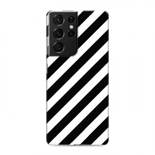Дизайнерский пластиковый чехол для Samsung Galaxy S21 Ultra Черно-белые фантазии
