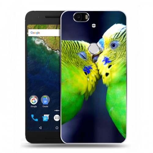 Дизайнерский силиконовый чехол для Google Huawei Nexus 6P Попугаи
