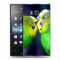 Дизайнерский пластиковый чехол для Sony Xperia acro S Попугаи