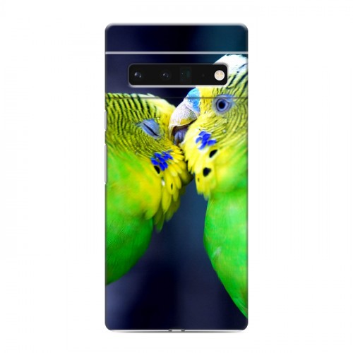 Дизайнерский силиконовый с усиленными углами чехол для Google Pixel 6 Pro Попугаи