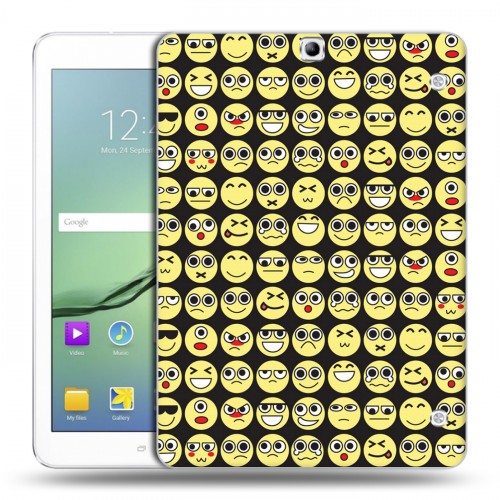 Дизайнерский силиконовый чехол для Samsung Galaxy Tab S2 9.7 Шаблоны эмодзи