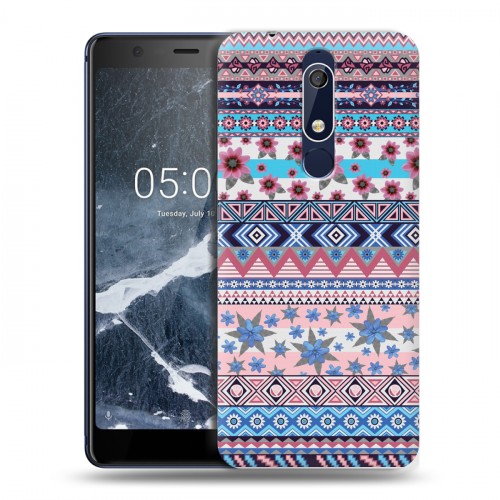 Дизайнерский пластиковый чехол для Nokia 5.1 Ацтекская флористика