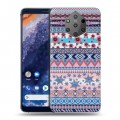 Дизайнерский силиконовый чехол для Nokia 9 PureView Ацтекская флористика