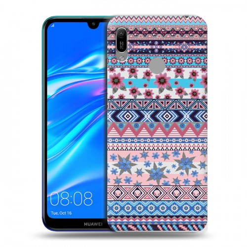 Дизайнерский пластиковый чехол для Huawei Y6 (2019) Ацтекская флористика