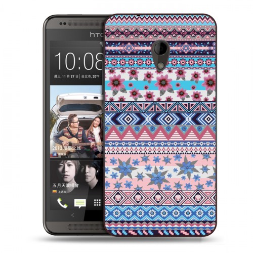 Дизайнерский пластиковый чехол для HTC Desire 700 Ацтекская флористика