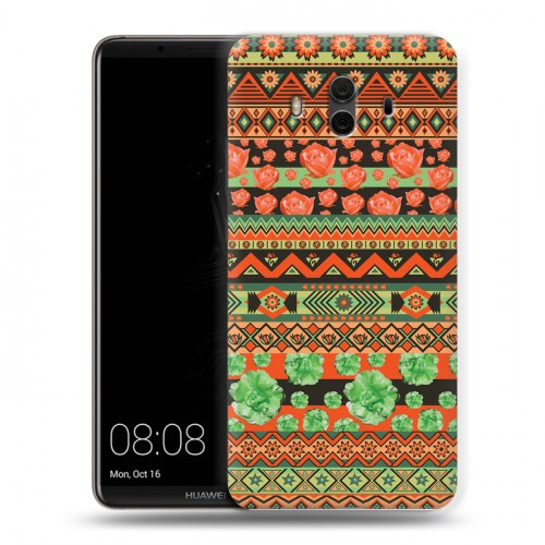 Дизайнерский пластиковый чехол для Huawei Mate 10 Ацтекская флористика