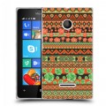 Дизайнерский пластиковый чехол для Microsoft Lumia 435 Ацтекская флористика