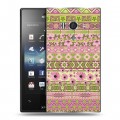 Дизайнерский пластиковый чехол для Sony Xperia acro S Ацтекская флористика