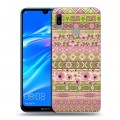 Дизайнерский пластиковый чехол для Huawei Y6 (2019) Ацтекская флористика