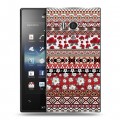 Дизайнерский пластиковый чехол для Sony Xperia acro S Ацтекская флористика