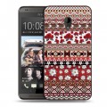 Дизайнерский пластиковый чехол для HTC Desire 700 Ацтекская флористика