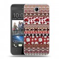 Дизайнерский пластиковый чехол для HTC Desire 300 Ацтекская флористика