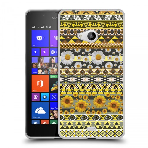 Дизайнерский пластиковый чехол для Microsoft Lumia 540 Ацтекская флористика