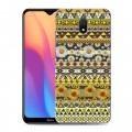 Дизайнерский силиконовый с усиленными углами чехол для Xiaomi RedMi 8A Ацтекская флористика