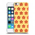 Дизайнерский пластиковый чехол для Iphone 5s Бежевые цветы