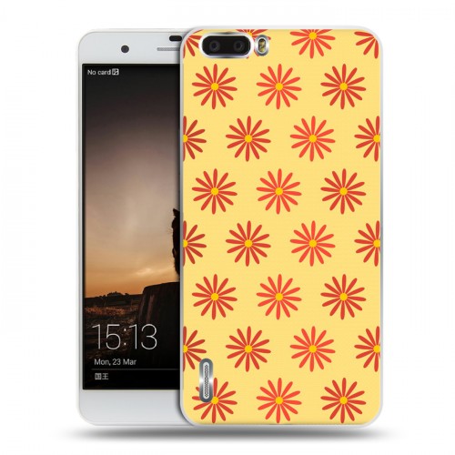 Дизайнерский пластиковый чехол для Huawei Honor 6 Plus Бежевые цветы