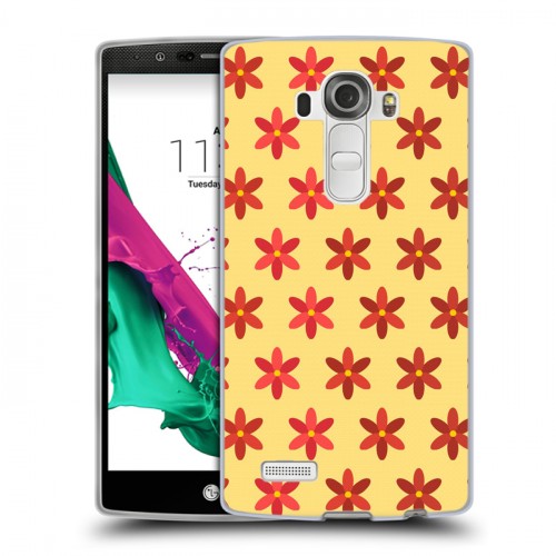 Дизайнерский силиконовый чехол для LG G4 Бежевые цветы