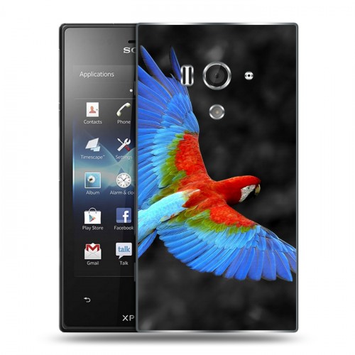 Дизайнерский пластиковый чехол для Sony Xperia acro S Попугаи