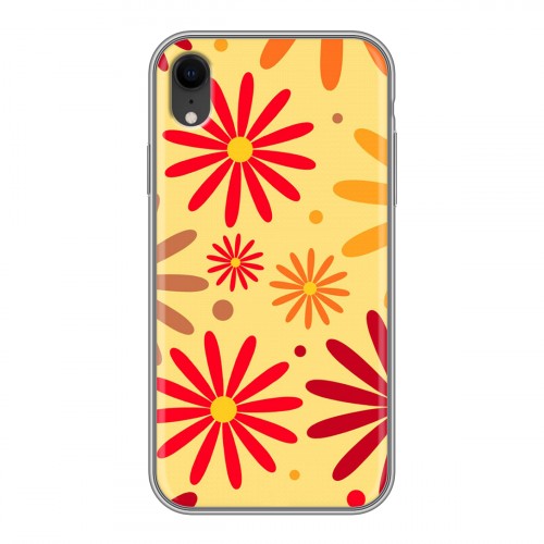 Дизайнерский пластиковый чехол для Iphone Xr Бежевые цветы