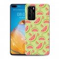 Дизайнерский силиконовый с усиленными углами чехол для Huawei P40 Фруктово-арбузные узоры