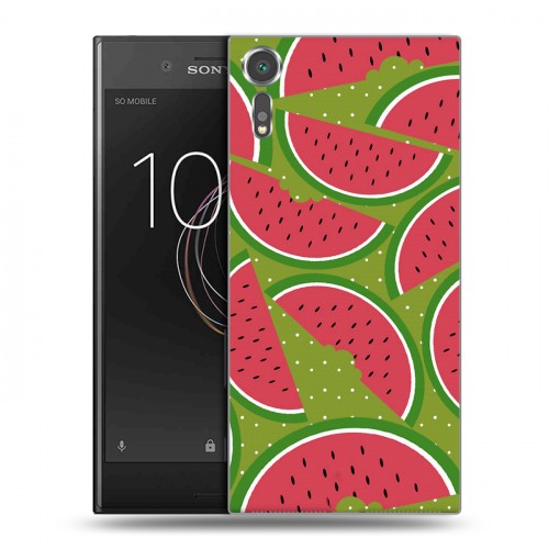 Дизайнерский пластиковый чехол для Sony Xperia XZs Фруктово-арбузные узоры