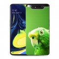 Дизайнерский пластиковый чехол для Samsung Galaxy A80 Попугаи