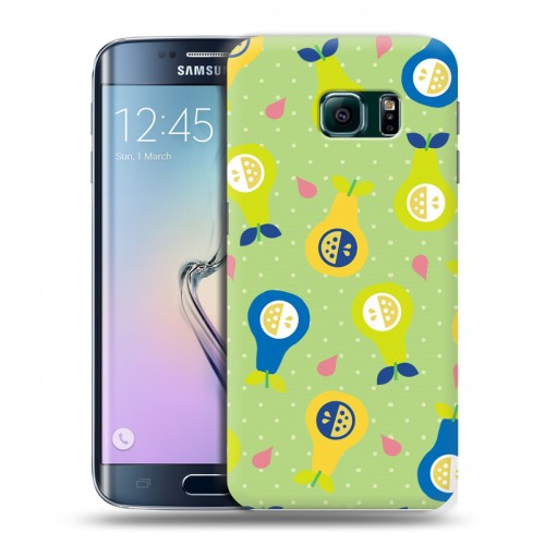 Дизайнерский пластиковый чехол для Samsung Galaxy S6 Edge Фруктово-арбузные узоры
