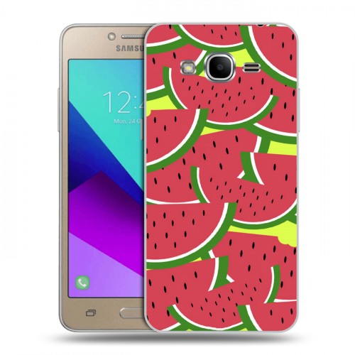 Дизайнерский силиконовый с усиленными углами чехол для Samsung Galaxy J2 Prime Фруктово-арбузные узоры