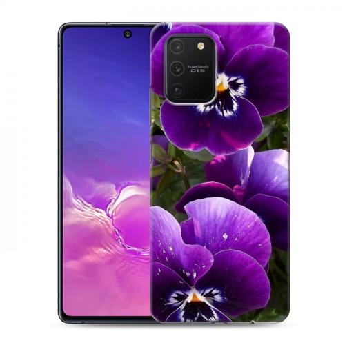 Дизайнерский силиконовый с усиленными углами чехол для Samsung Galaxy S10 Lite Анютины глазки