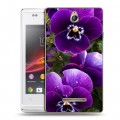 Дизайнерский пластиковый чехол для Sony Xperia E Анютины глазки