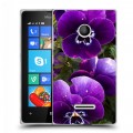 Дизайнерский пластиковый чехол для Microsoft Lumia 435 Анютины глазки