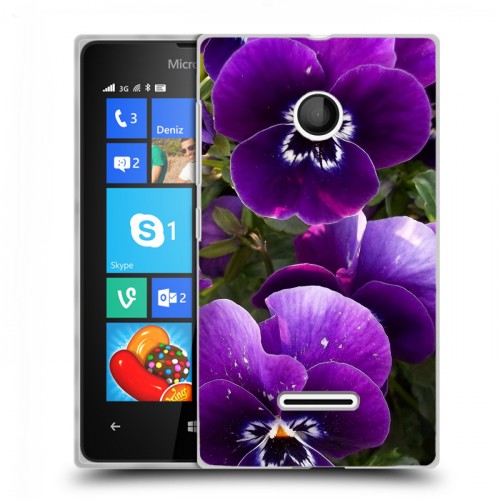 Дизайнерский пластиковый чехол для Microsoft Lumia 435 Анютины глазки