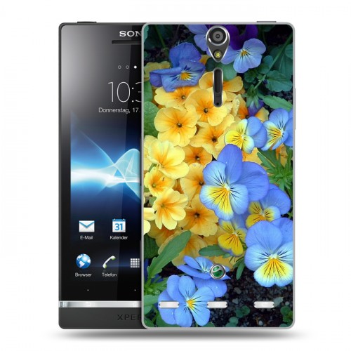 Дизайнерский пластиковый чехол для Sony Xperia S Анютины глазки