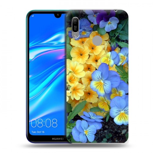 Дизайнерский пластиковый чехол для Huawei Y6 (2019) Анютины глазки