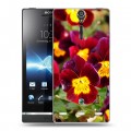 Дизайнерский пластиковый чехол для Sony Xperia S Анютины глазки