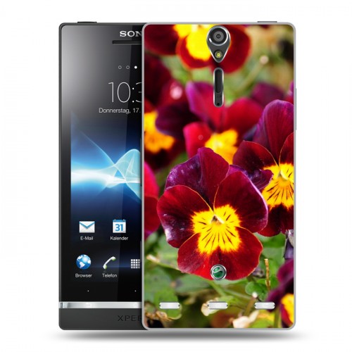 Дизайнерский пластиковый чехол для Sony Xperia S Анютины глазки