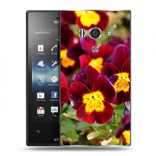 Дизайнерский пластиковый чехол для Sony Xperia acro S Анютины глазки