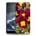 Дизайнерский пластиковый чехол для Nokia 5.1 Анютины глазки