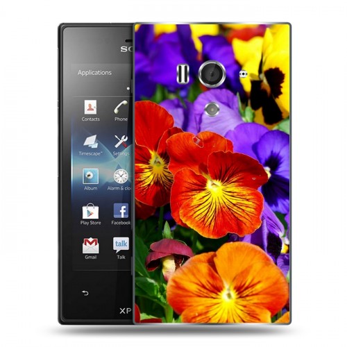 Дизайнерский пластиковый чехол для Sony Xperia acro S Анютины глазки