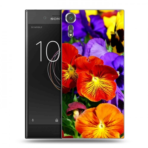 Дизайнерский пластиковый чехол для Sony Xperia XZs Анютины глазки