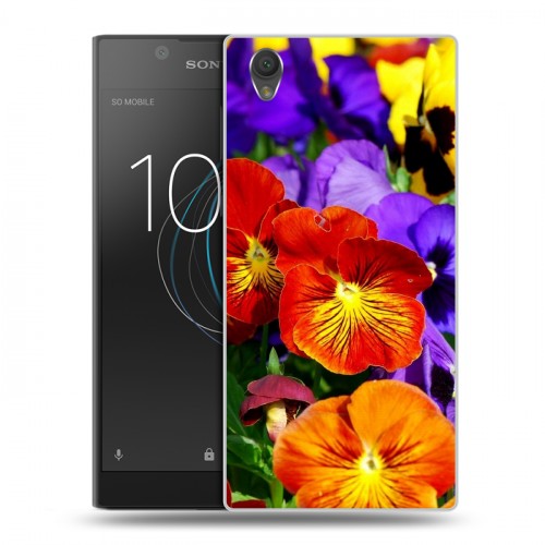 Дизайнерский пластиковый чехол для Sony Xperia L1 Анютины глазки