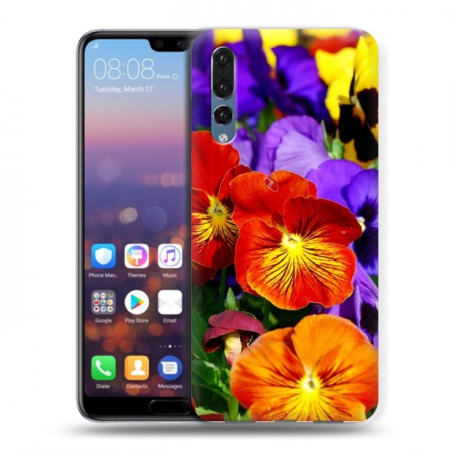 Дизайнерский силиконовый с усиленными углами чехол для Huawei P20 Pro Анютины глазки