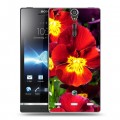 Дизайнерский пластиковый чехол для Sony Xperia S Анютины глазки